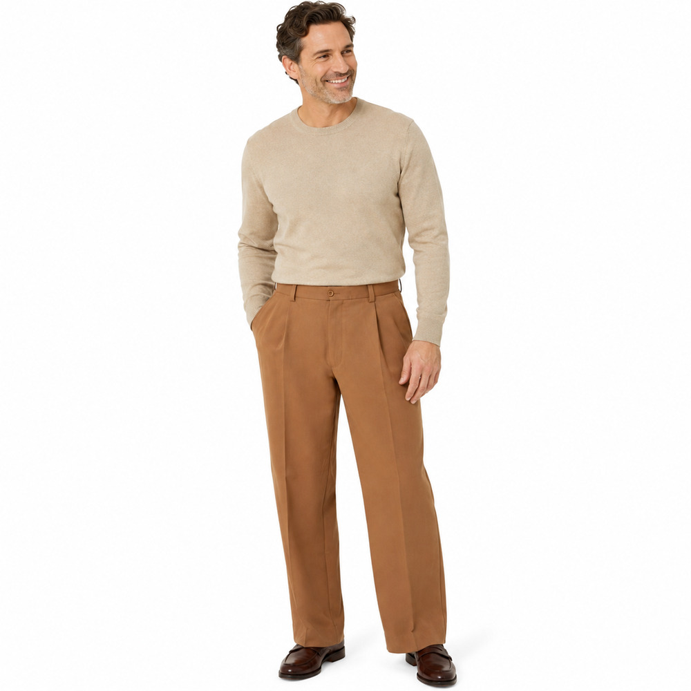 Inserch Design Mens Toast Brown Pleated Dress Pants Stye P0577 NWT sz 38 x 36